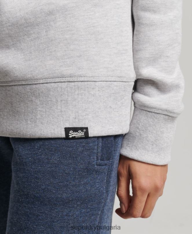 Superdry облекло N00H5758 светло сив Жени ретро суичър от органичен памук