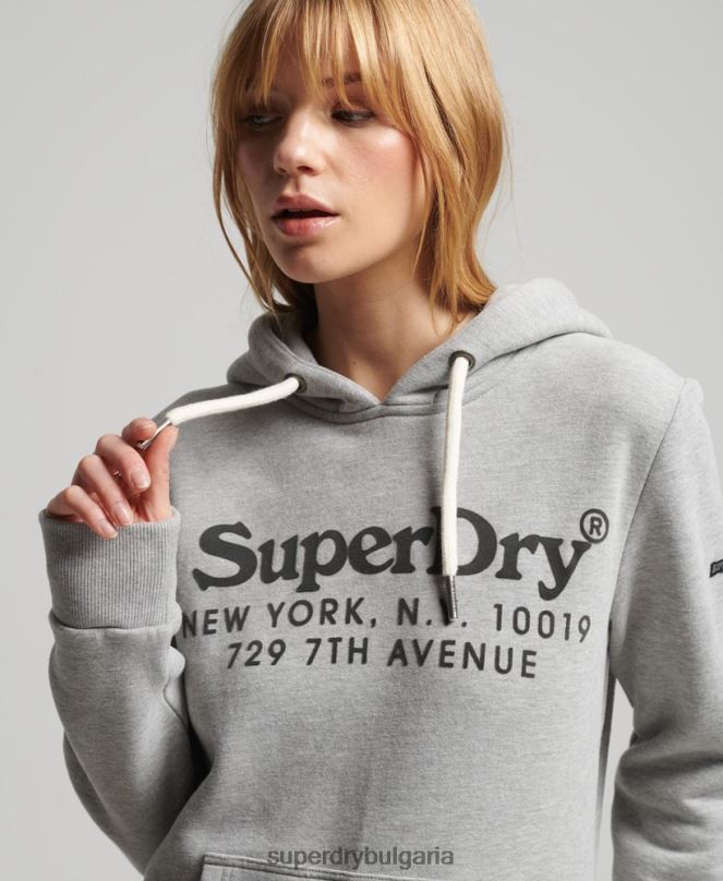 Superdry облекло N00H5761 сиво Жени качулка интерес за място