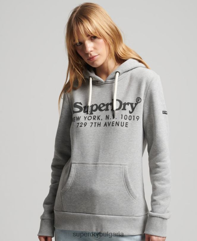 Superdry облекло N00H5761 сиво Жени качулка интерес за място
