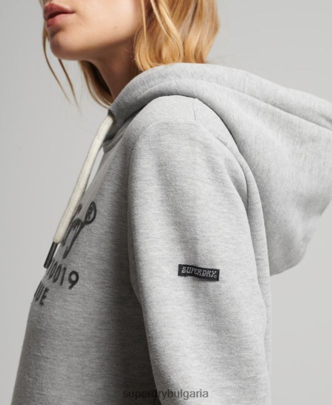 Superdry облекло N00H5761 сиво Жени качулка интерес за място