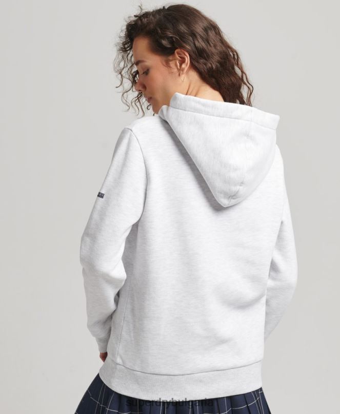 Superdry облекло N00H5765 светло сив Жени класически суичър с качулка Cooper