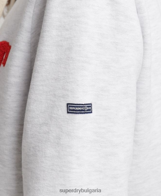 Superdry облекло N00H5765 светло сив Жени класически суичър с качулка Cooper