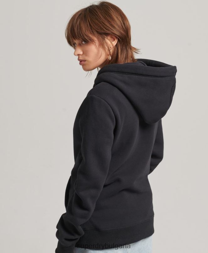 Superdry облекло N00H5766 черен Жени суичър с лого от органичен памук