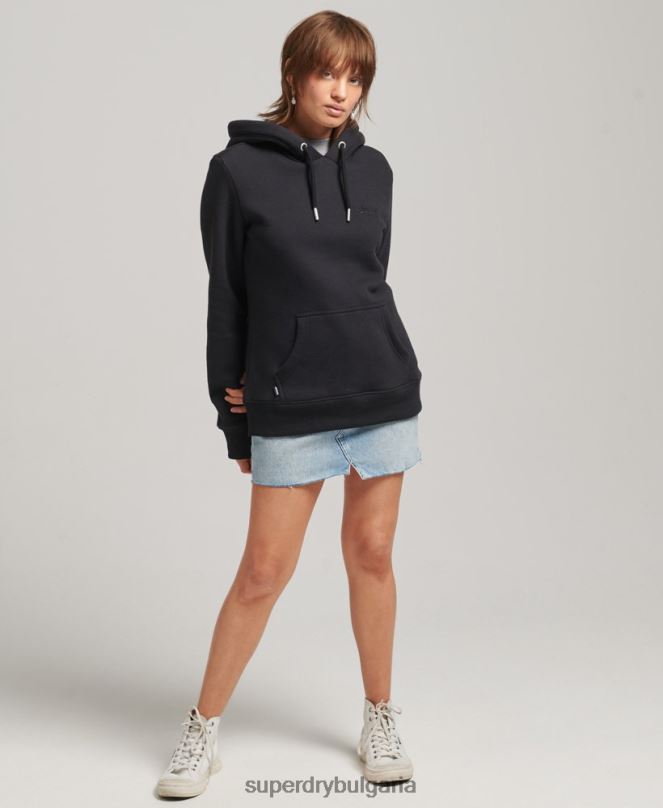 Superdry облекло N00H5766 черен Жени суичър с лого от органичен памук