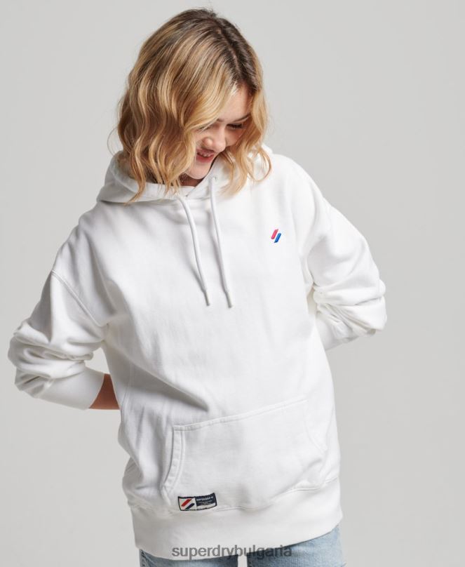 Superdry облекло N00H5768 бяло Жени Голяма качулка от органичен памук