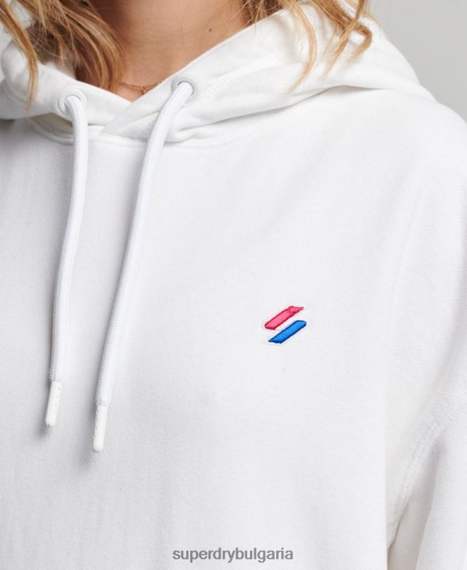 Superdry облекло N00H5768 бяло Жени Голяма качулка от органичен памук