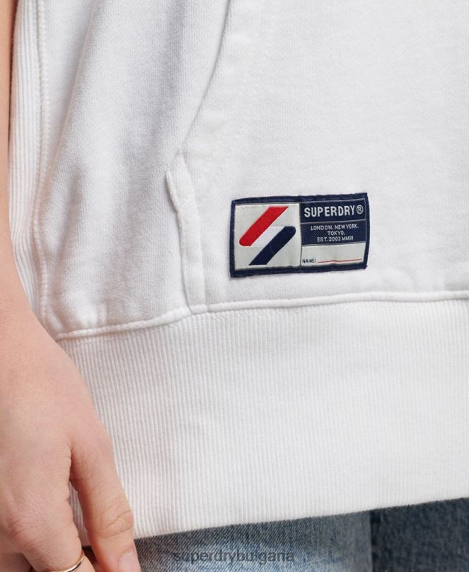 Superdry облекло N00H5768 бяло Жени Голяма качулка от органичен памук