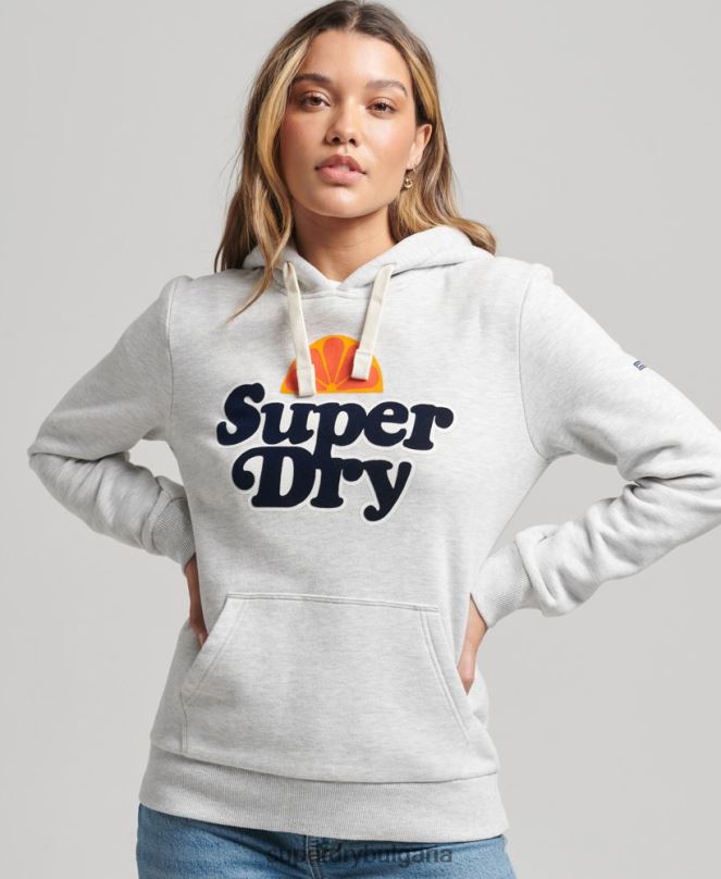 Superdry облекло N00H5770 светло сив Жени ретро купър носталгия качулка