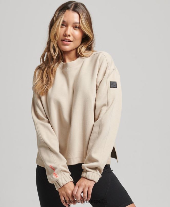 Superdry облекло N00H5773 бежово Жени суитшърт на code tech crew