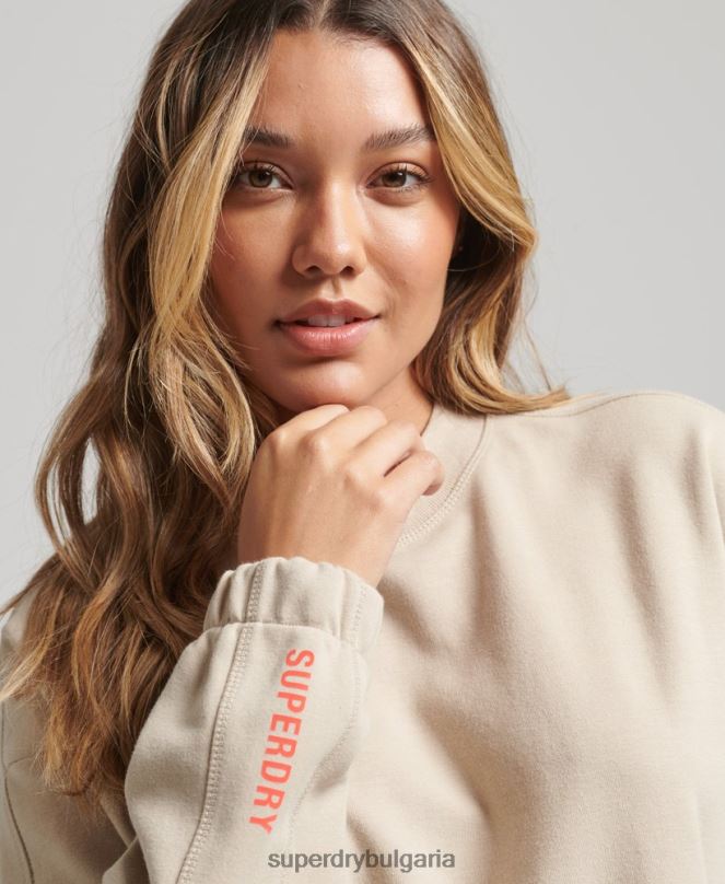 Superdry облекло N00H5773 бежово Жени суитшърт на code tech crew