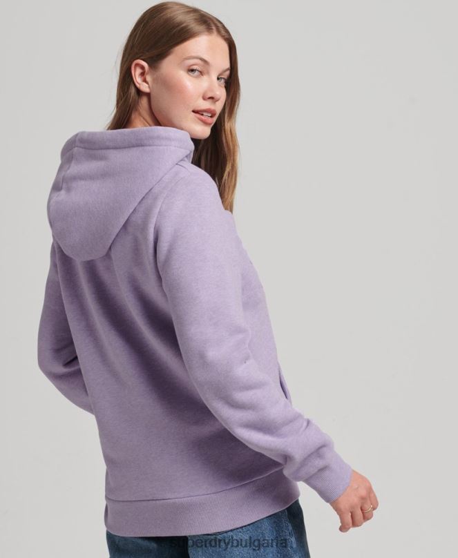 Superdry облекло N00H5777 лилаво Жени суичър с релефно графично лого