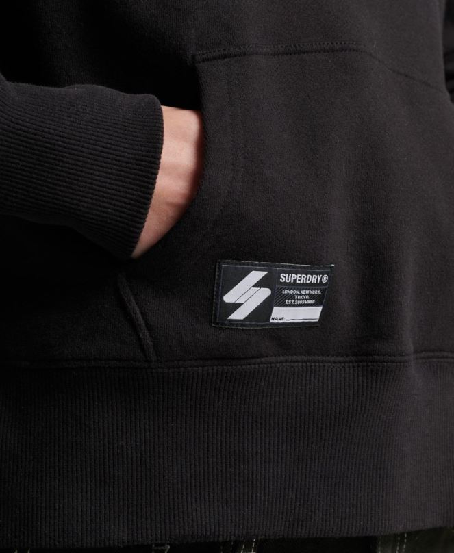 Superdry облекло N00H5780 черен Жени суичър с качулка от фолио с независимо лого