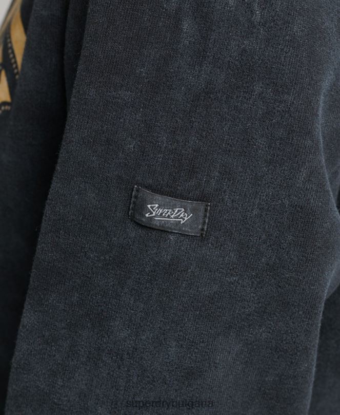 Superdry облекло N00H5783 черен Жени марка метална качулка