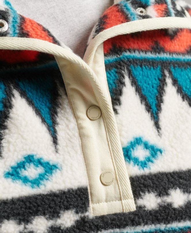 Superdry облекло N00H5785 мулти Жени горна част от полар с щампа с половин цип