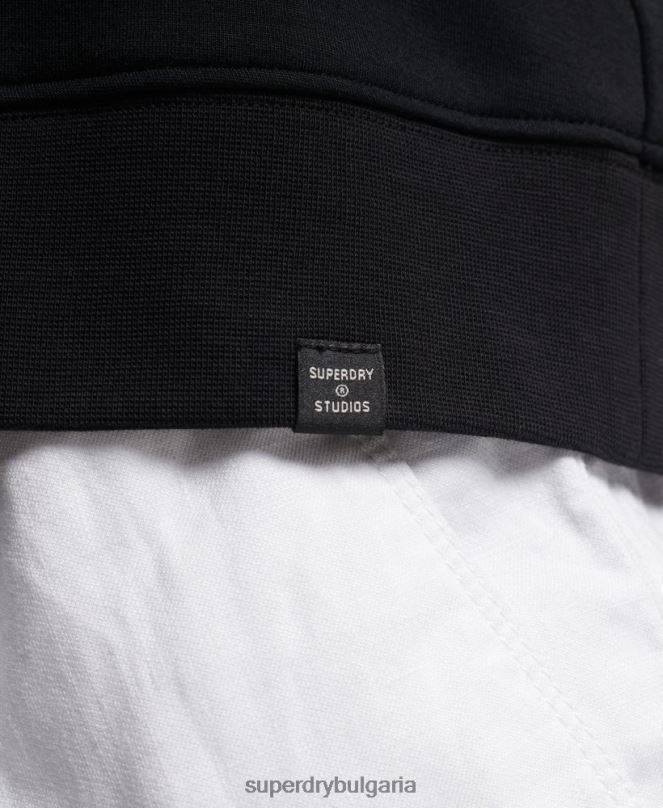 Superdry облекло N00H5788 черен Жени модален суичър на екипажа