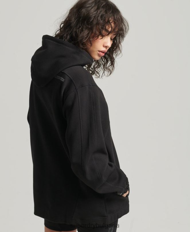 Superdry облекло N00H5789 черен Жени качулка с голяма качулка Code Tech