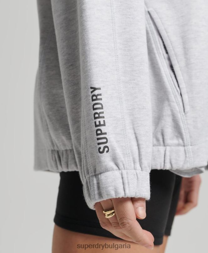 Superdry облекло N00H5790 сиво Жени качулка с голяма качулка Code Tech