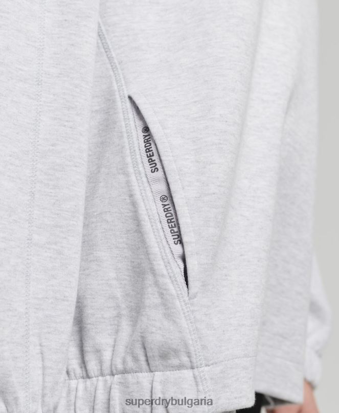 Superdry облекло N00H5790 сиво Жени качулка с голяма качулка Code Tech