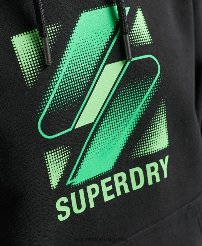 Superdry облекло N00H5791 черен Жени голям суичър с полутоново лого с код