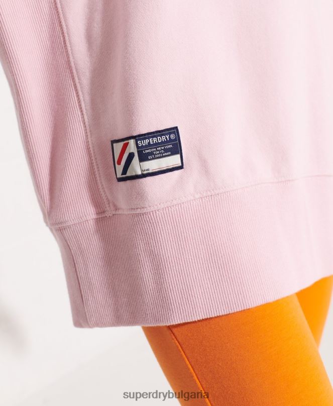 Superdry облекло N00H5792 розово Жени суитшърт от органичен памук