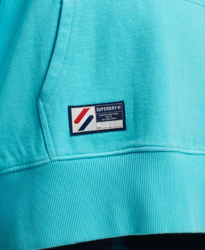 Superdry облекло N00H5796 тюркоаз Жени код есенциален голям суичър с качулка