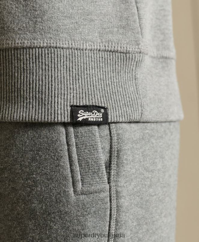 Superdry облекло N00H5798 сиво Жени ретро суичър с лого от органичен памук
