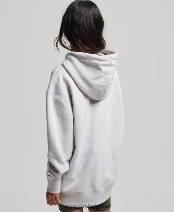 Superdry облекло N00H5801 сиво Жени голям суичър със сценарий