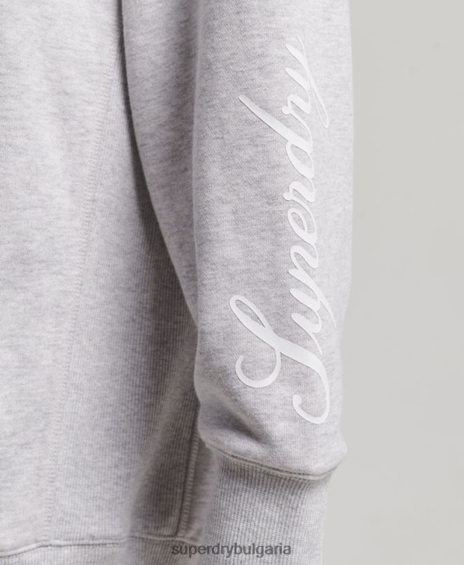 Superdry облекло N00H5801 сиво Жени голям суичър със сценарий