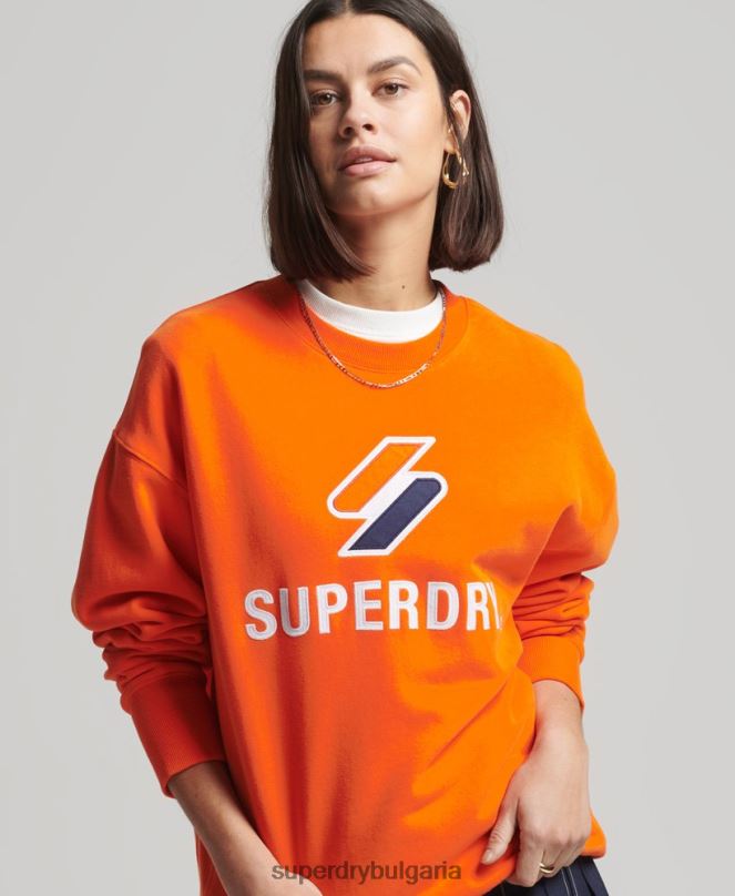 Superdry облекло N00H5803 оранжево Жени огромен суитчър с апликация с кодове