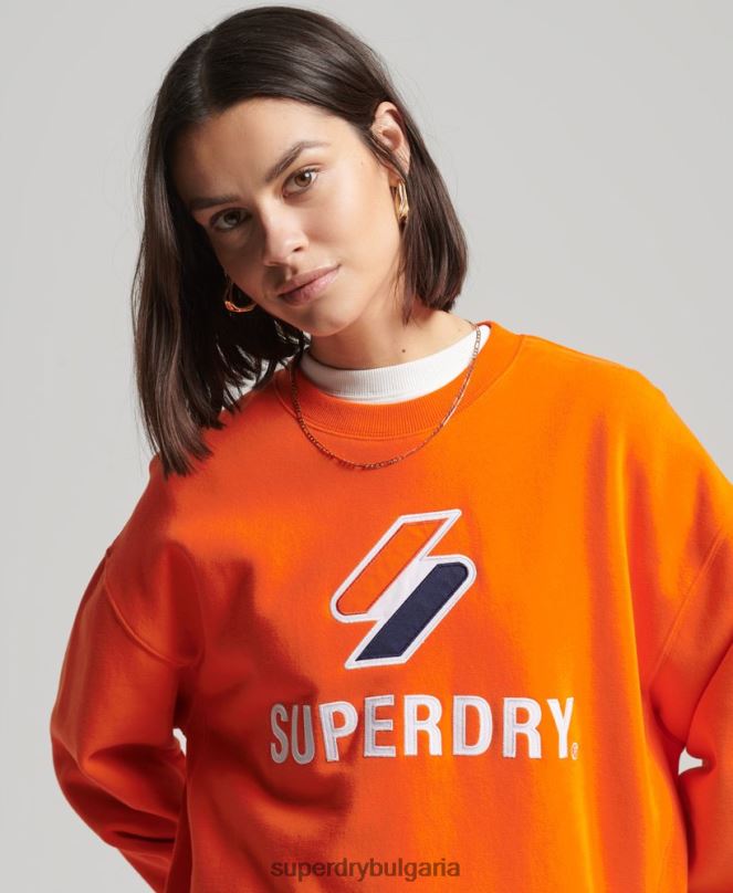 Superdry облекло N00H5803 оранжево Жени огромен суитчър с апликация с кодове