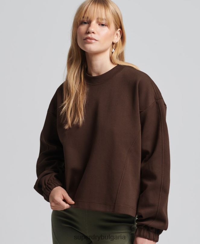 Superdry облекло N00H5804 кафяво Жени суитшърт на code tech crew
