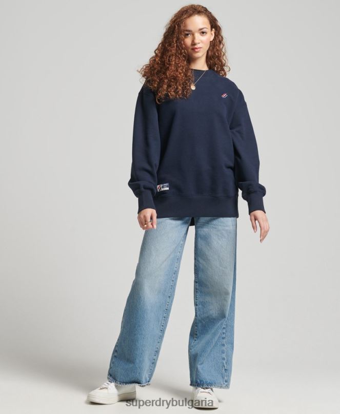 Superdry облекло N00H5809 военноморски флот Жени суитшърт от органичен памук