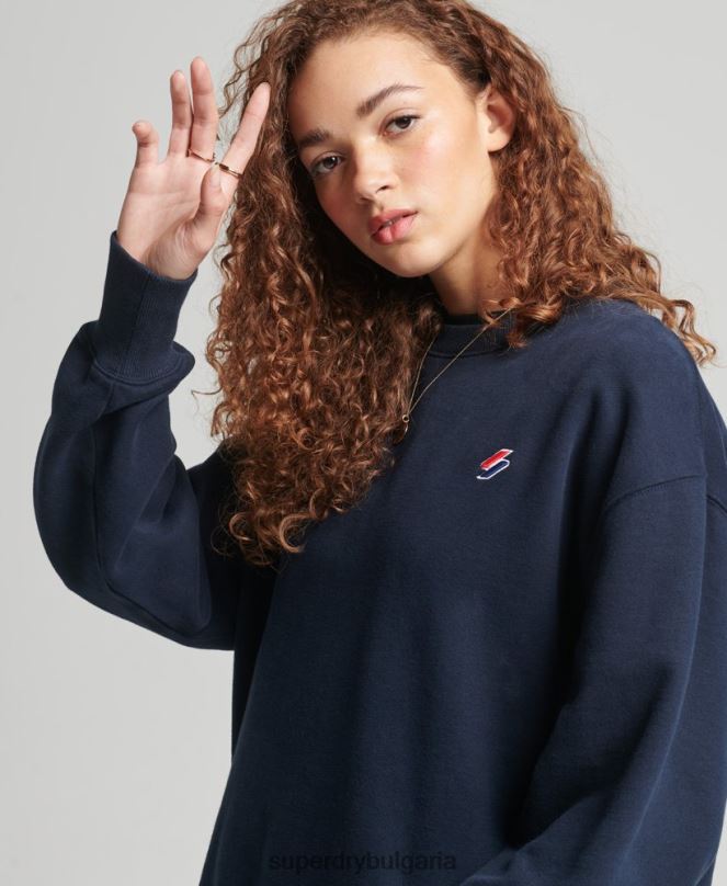 Superdry облекло N00H5809 военноморски флот Жени суитшърт от органичен памук