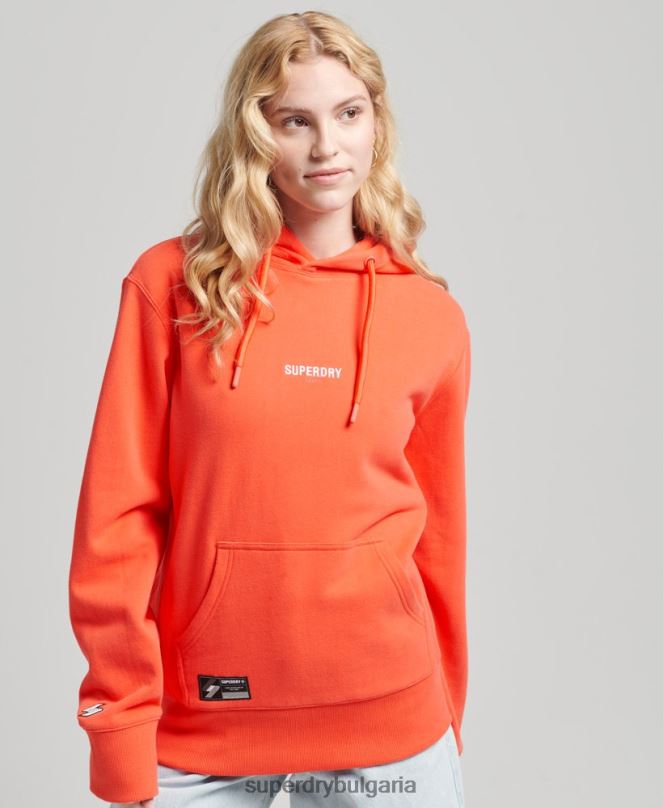 Superdry облекло N00H5812 корал Жени качулка с микро лого