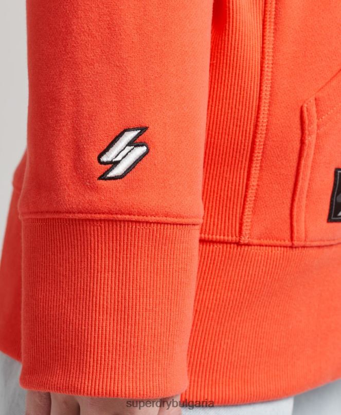Superdry облекло N00H5812 корал Жени качулка с микро лого