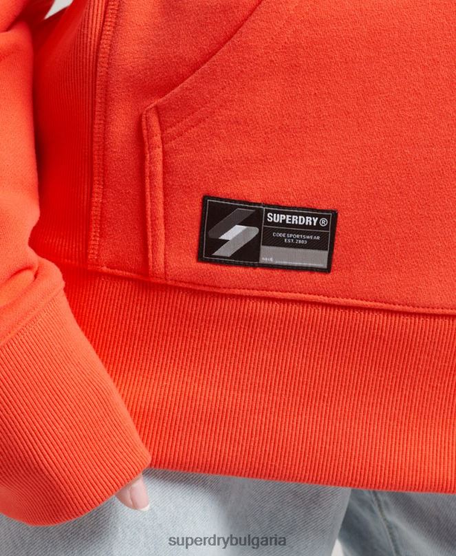 Superdry облекло N00H5812 корал Жени качулка с микро лого