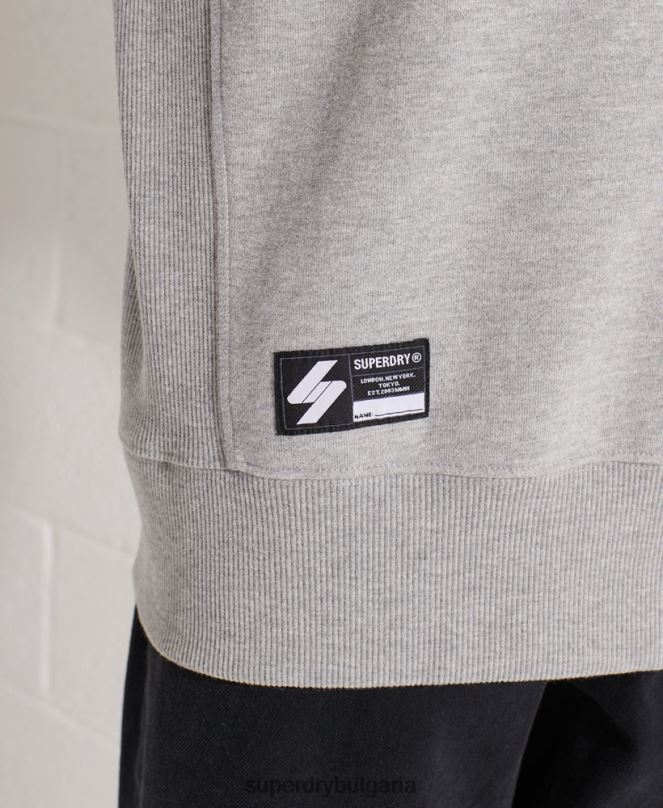Superdry облекло N00H5813 сиво Жени суитчър с лого на екипажа на сътрудничество