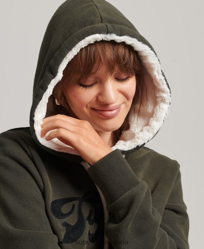 Superdry облекло N00H5816 тъмно сив Жени гордост и крафт суичър