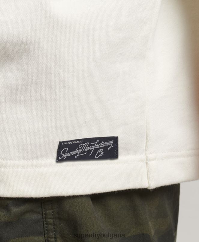 Superdry облекло N00H5819 бяло Жени суичър с кръпка за носталгия