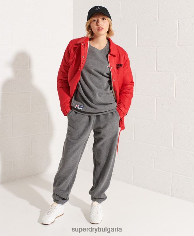 Superdry облекло N00H5820 тъмно сив Жени суитшърт от органичен памук