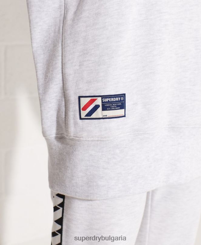 Superdry облекло N00H5821 светло сив Жени суитшърт от органичен памук