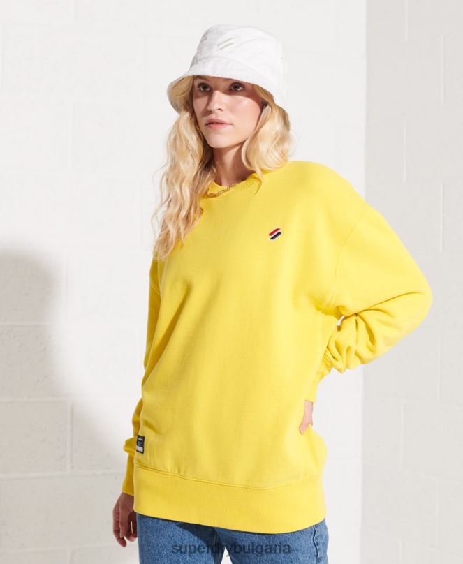 Superdry облекло N00H5822 жълто Жени суитшърт от органичен памук
