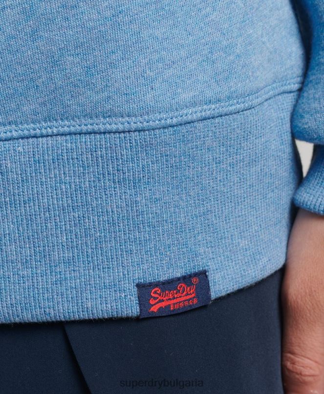 Superdry облекло N00H5828 син Жени органичен памук есенциален лого екипаж суичър