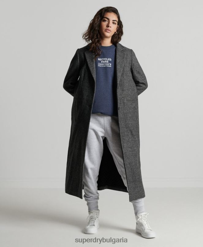 Superdry облекло N00H5833 син Жени рециклиран суитшърт city crew
