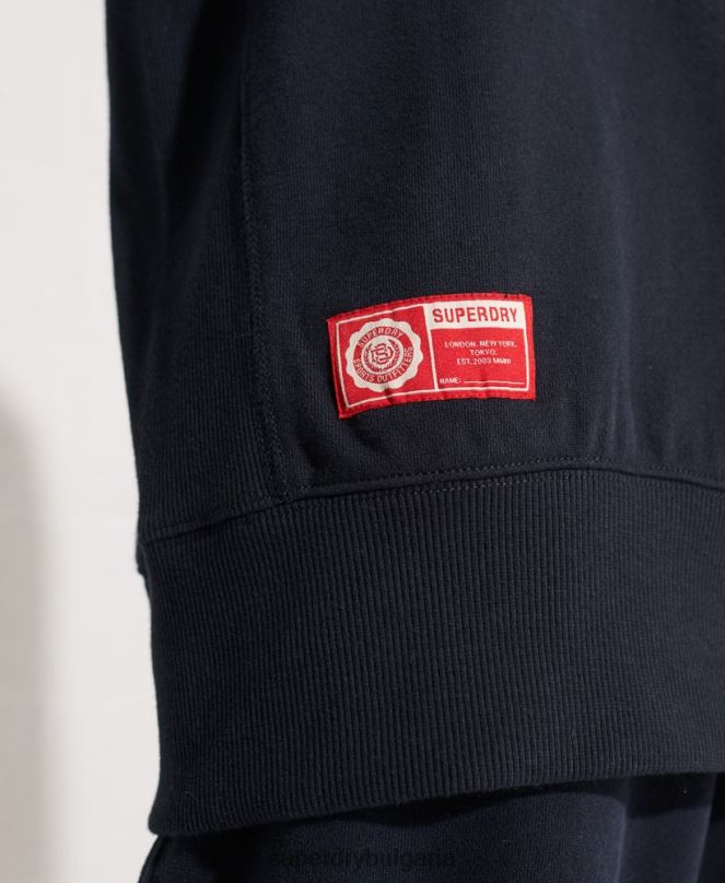 Superdry облекло N00H5837 военноморски флот Жени суитшърт с големи размери на колежа