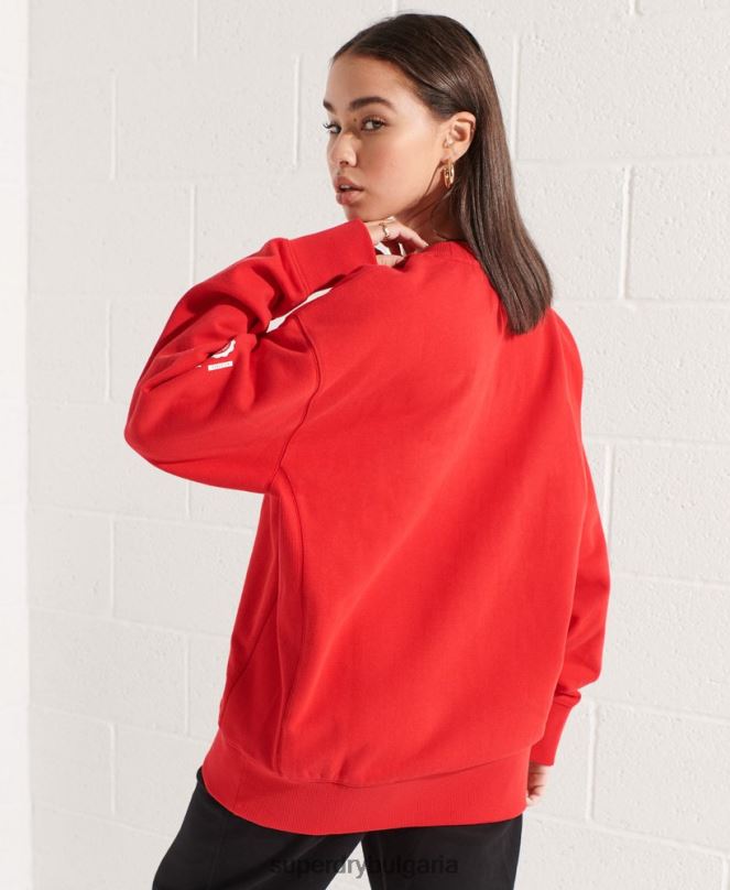Superdry облекло N00H5838 червен Жени суитшърт с големи размери на колежа