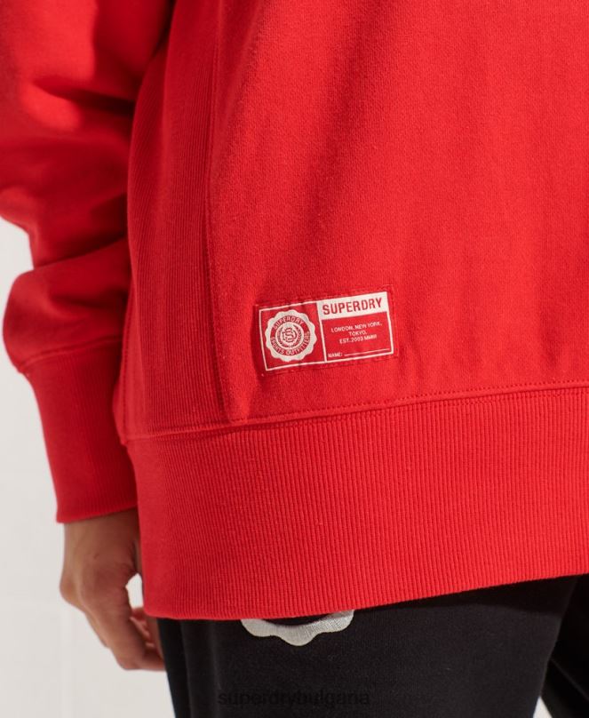 Superdry облекло N00H5838 червен Жени суитшърт с големи размери на колежа