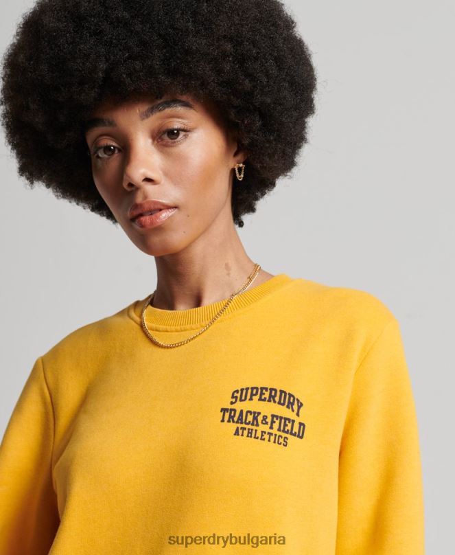 Superdry облекло N00H5841 жълто Жени суичър за лека атлетика