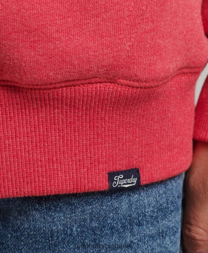 Superdry облекло N00H5842 червен Жени есенциална суичър с качулка с цип с подплата