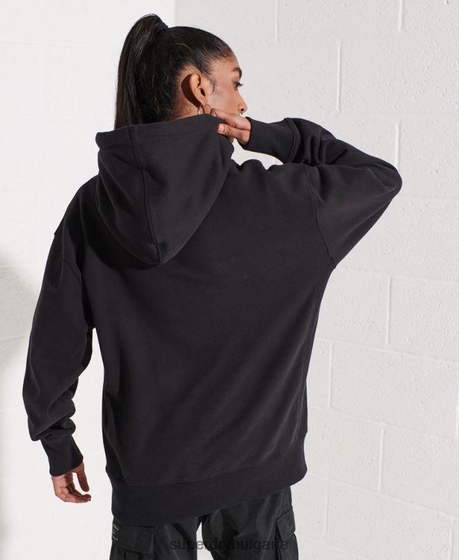 Superdry облекло N00H5843 черен Жени голям суичър с микро лого